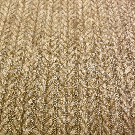 Barna buklé hatású kötött textil – 150 cm
